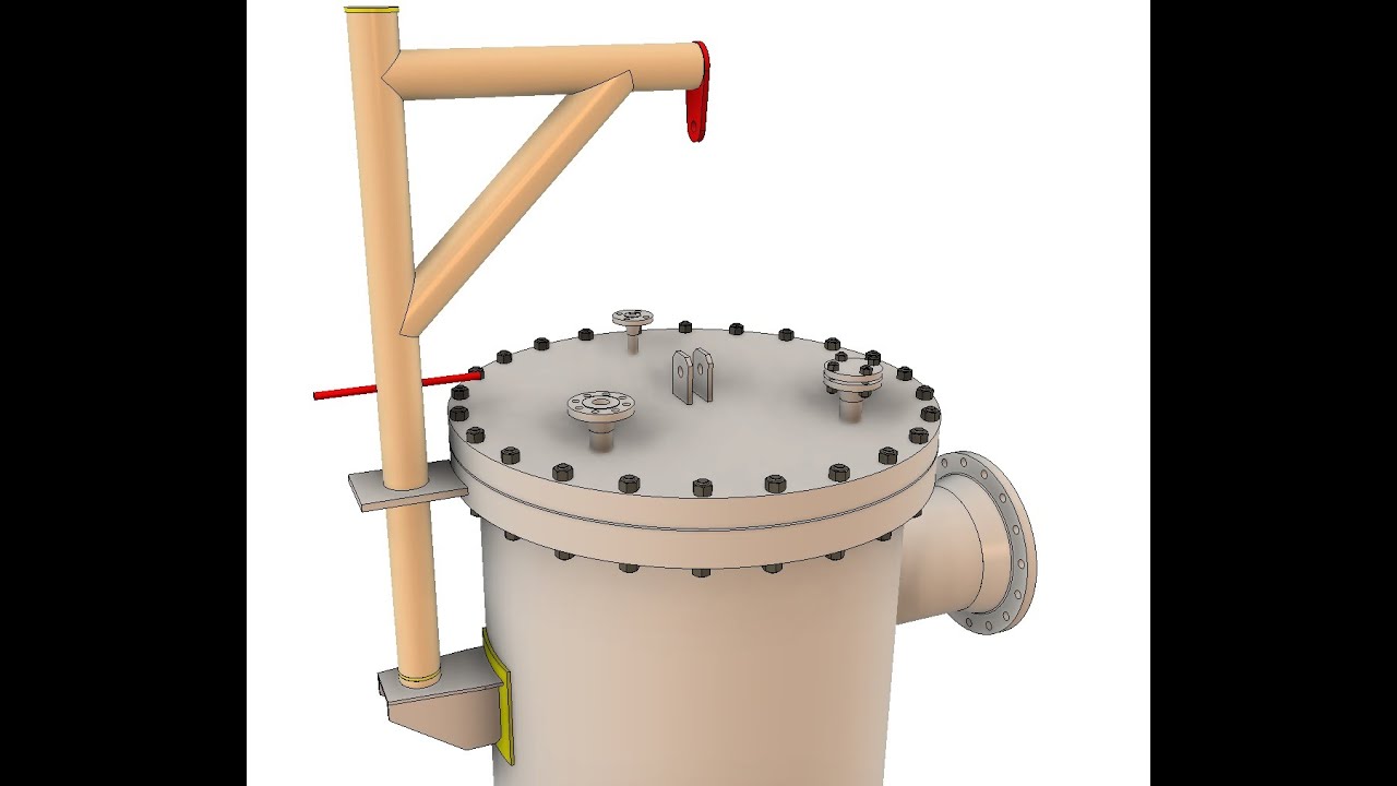 3D Modeling of Vertical Vessel With support Legs and Top Davit By SGE over Autodesk Inventor, Part-1