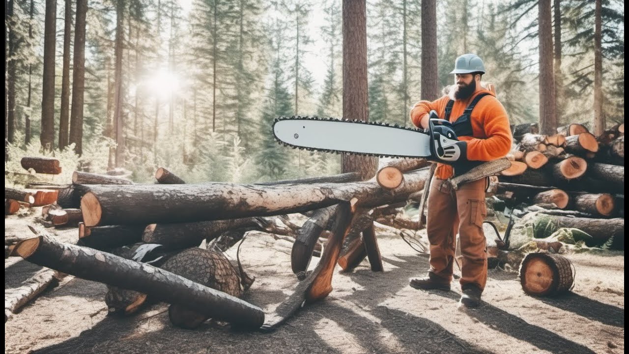 Carving A Giant Redwood Tree Using Dangerous Engineering Skills #stihl #chainsaw #wood