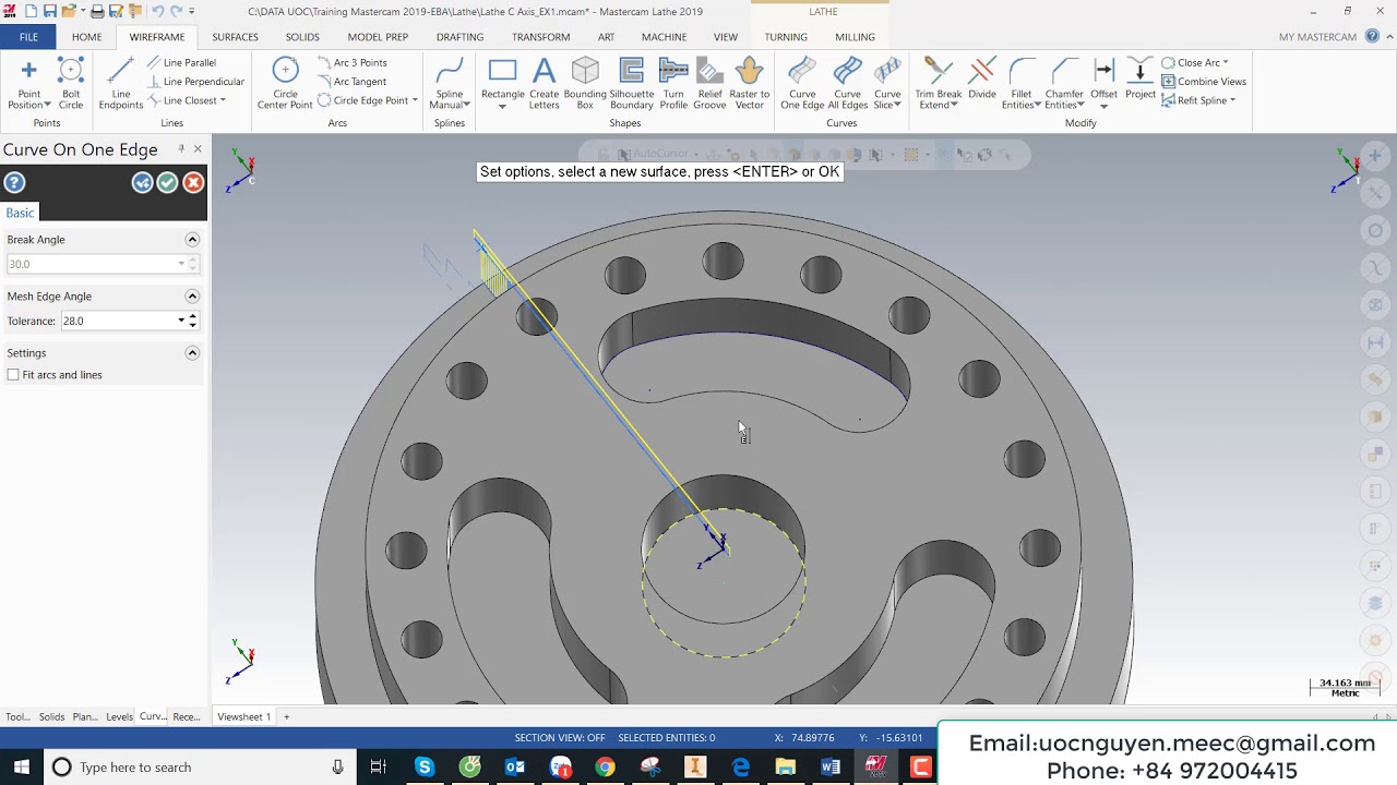 MasterCAM 2019 Tutorial 1 | Lathe C Axis