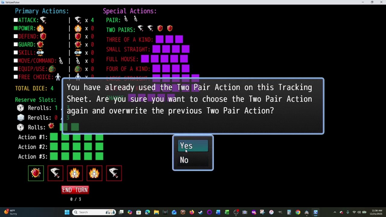 RPG Maker MZ Demo: Yahtzee-Poker Hybrid