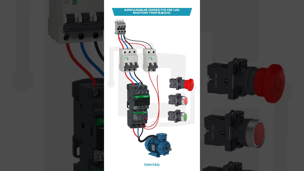 ARRANQUE DIRECTO DE UN MOTOR TRIF&Aacute;SICO #electricidad