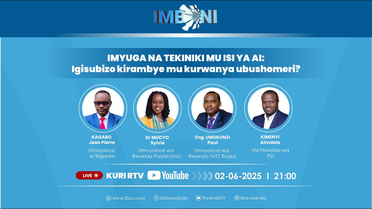 🔴LIVE: #IMBONI: Imyuga na Tekiniki mu Isi y'Ubwenge Buhangano | Igisubizo mu guhanga imirimo?