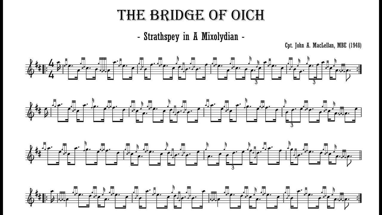 John A MacLellan (1921-1991) - Strathspey in A Mixolydian, 