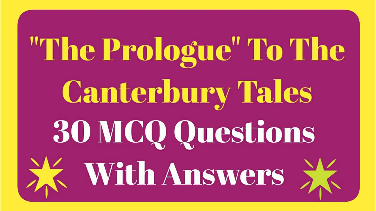 The Prologue To The Canterbury Tales | MCQ | PGTRB Videos |