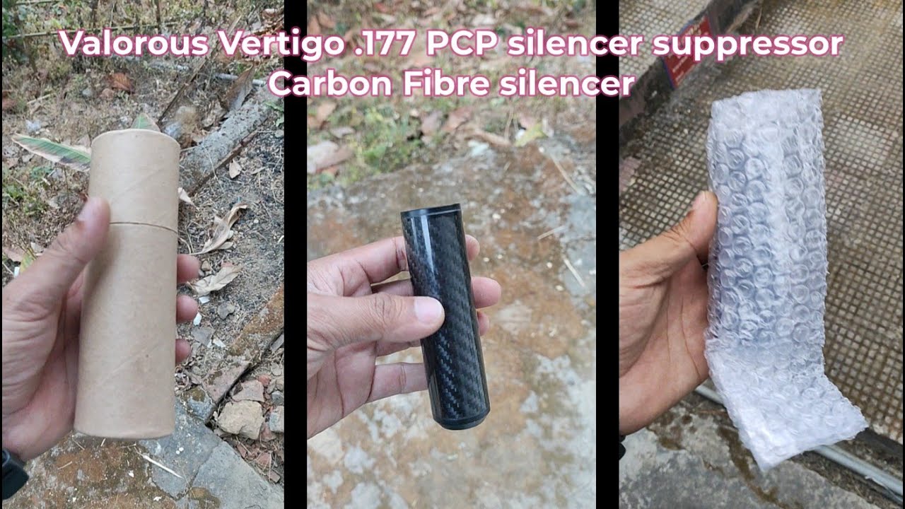 Valorous Vertigo .177 PCP Airgin silencer suppressor Carbon Fibre silencer