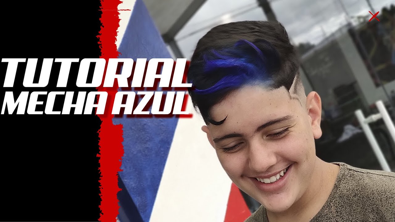 COMO FAZER MECHA AZUL NO CABELO MODA DO FIM DE ANO | BARBEIRO BARBOSA