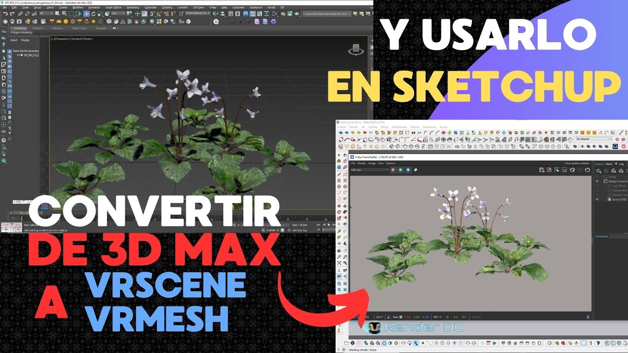 CONVERTIR ARCHIVOS 3DMAX A VRSCENE, VRMESH PARA USAR EN SKETCHUP