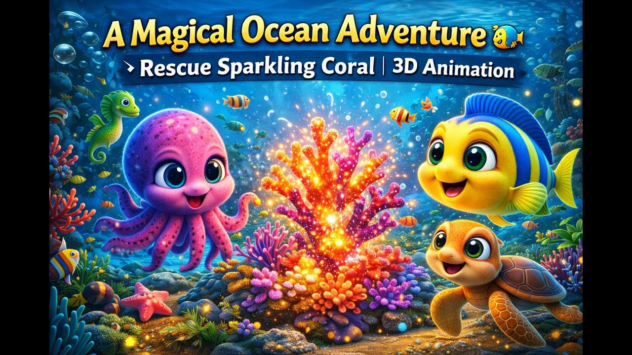 A Magical Ocean Adventure 🐠 | Rescue Sparkling Coral | 3D Animation