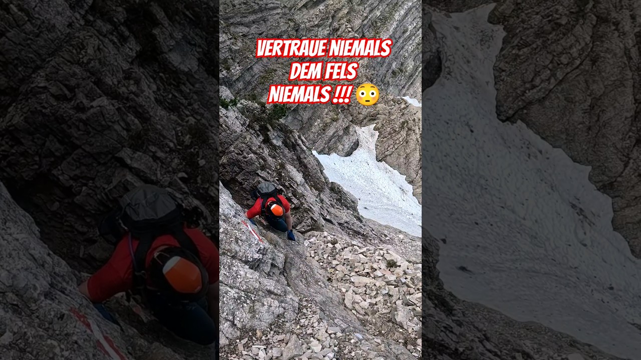 Vertraue niemals dem Fels 😳 #bergsteigen #br&uuml;chig #alpen #vorsicht #absturz #mountains #alp #hiking