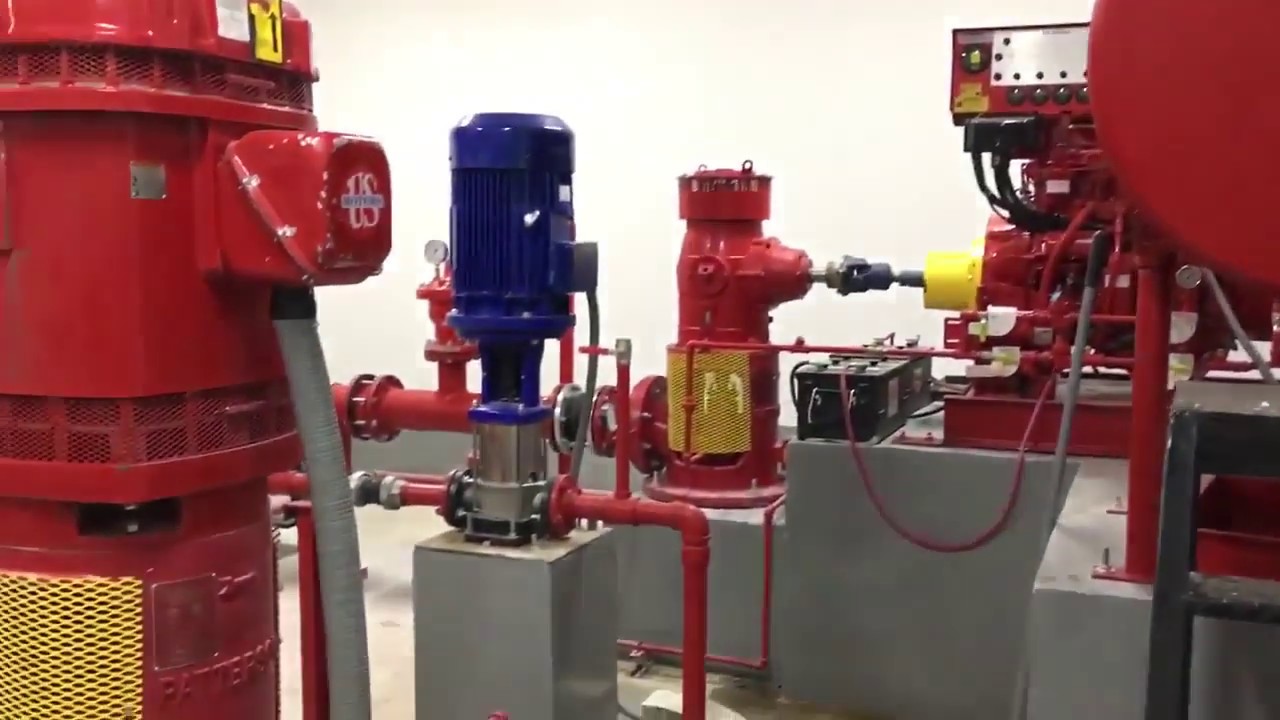 Vertical Turbine Pump Set.Vertical Turbine  Fire Pump Room.