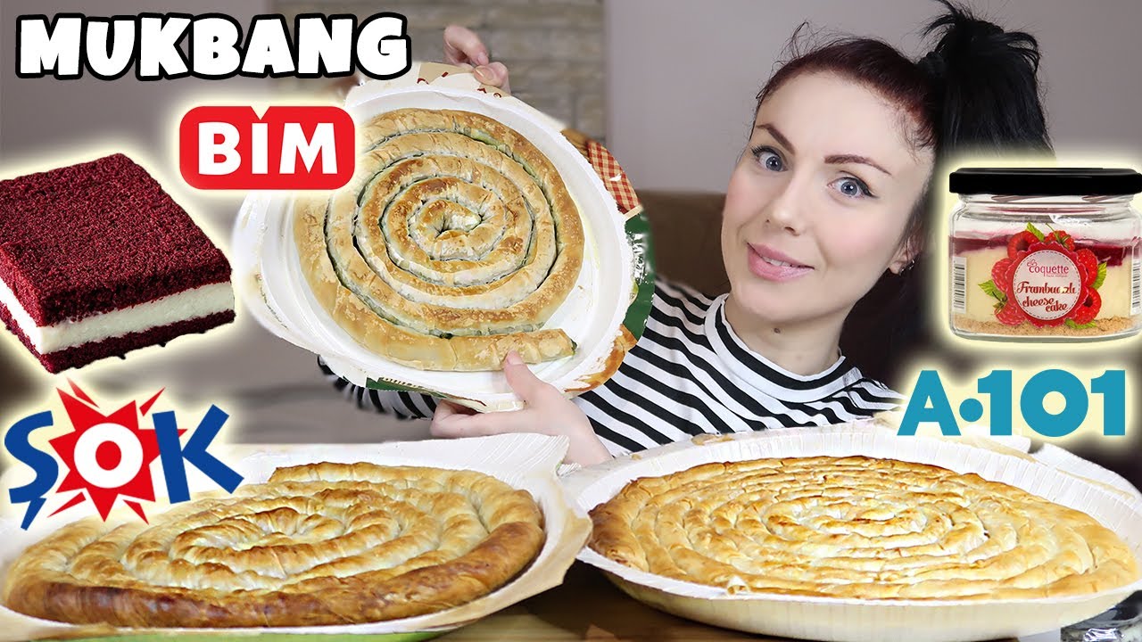 EN İYİSİ HANGİSİ? BİM - A101 - ŞOK BÖREKLERİ ve KADİFE TATLI, MAGNOLİA, TRİLEÇE | Mukbang Türkçe