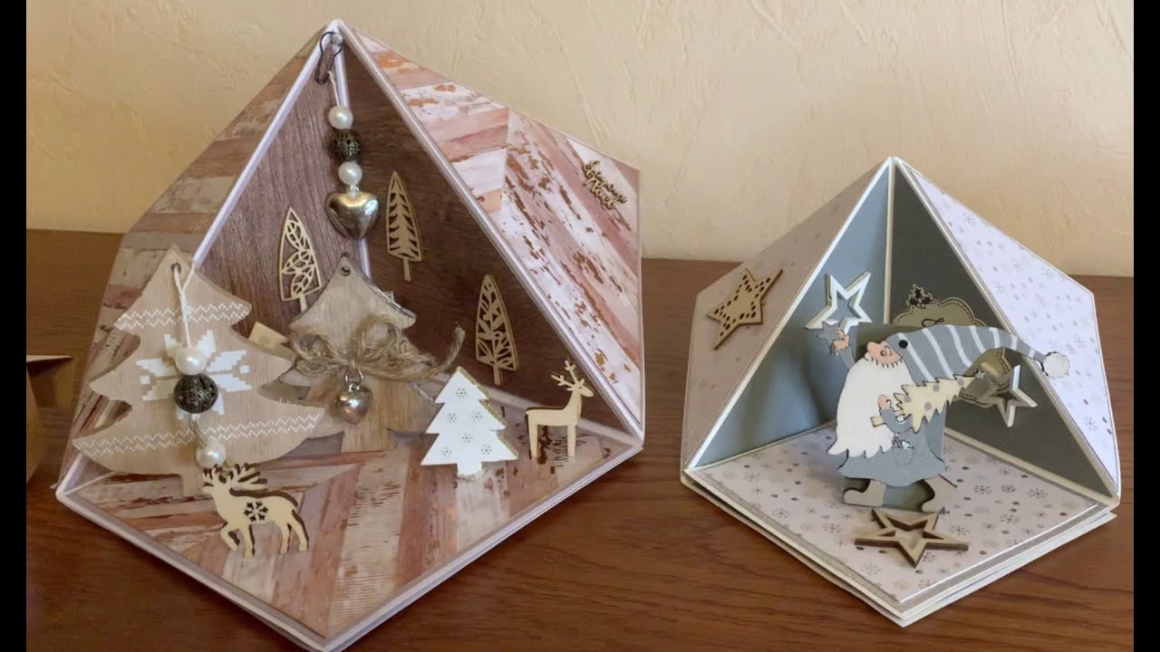 Idée originale: Carte, scenette  de Noël a  utiliser en déco