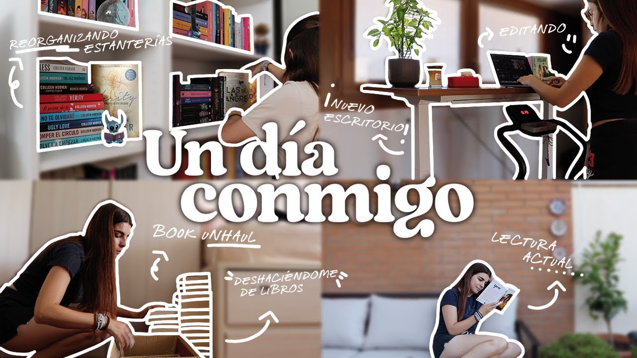 Un día conmigo🌷 | Vlog (book unhaul, editando, libros nuevos, escritorio nuevo,...)