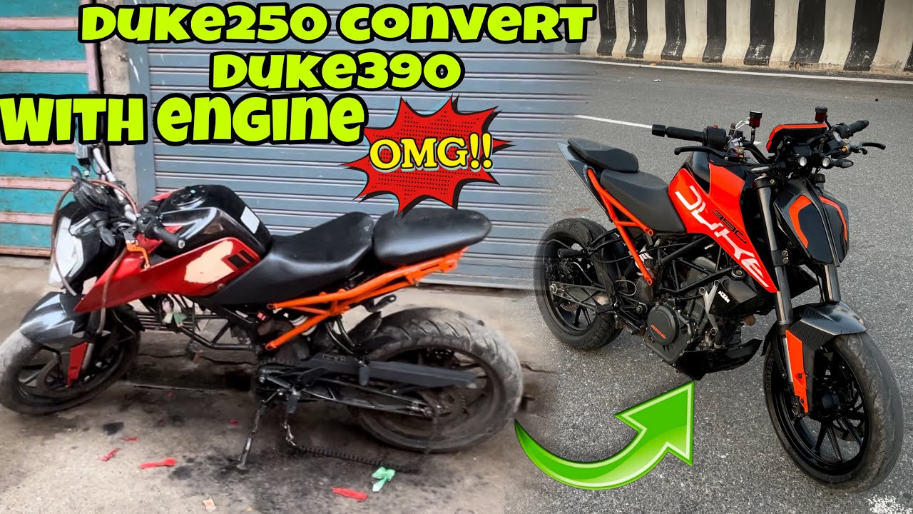 ￼Duke 250 original convert duke, 390 with engine 🤯😱😱￼