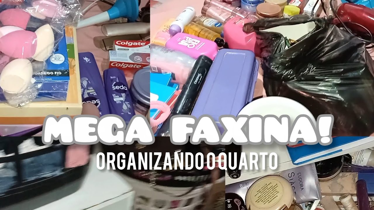ORGANIZANDO MEU QUARTO 🫧🪣🧹 Produtos Maquiagens , cama , cortina 