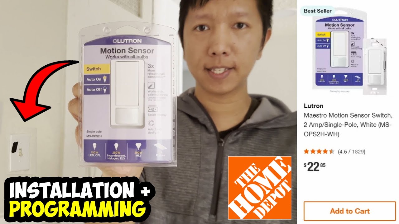Выключатель света с датчиком движения LUTRON от Home Depot, 23 доллара (MS-OPS2H-WH)