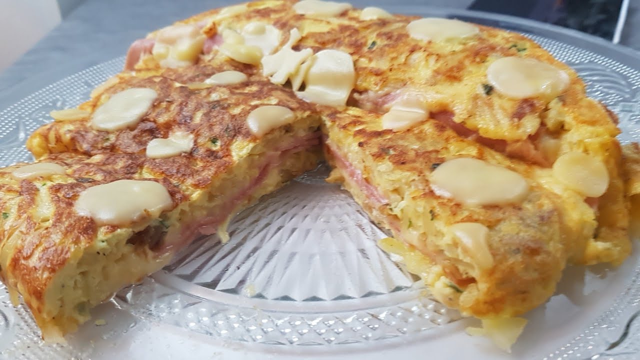 Tourte aux pommes de terre, jambon et fromage