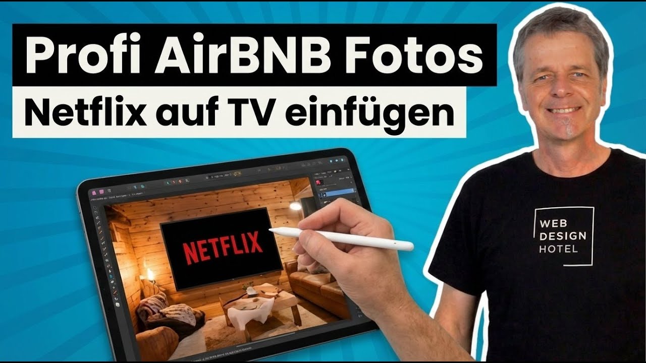 Airbnb Fotos verbessern: Netflix Logo auf TV platzieren – Mehr Klicks mit Affinity (kostenlos!)