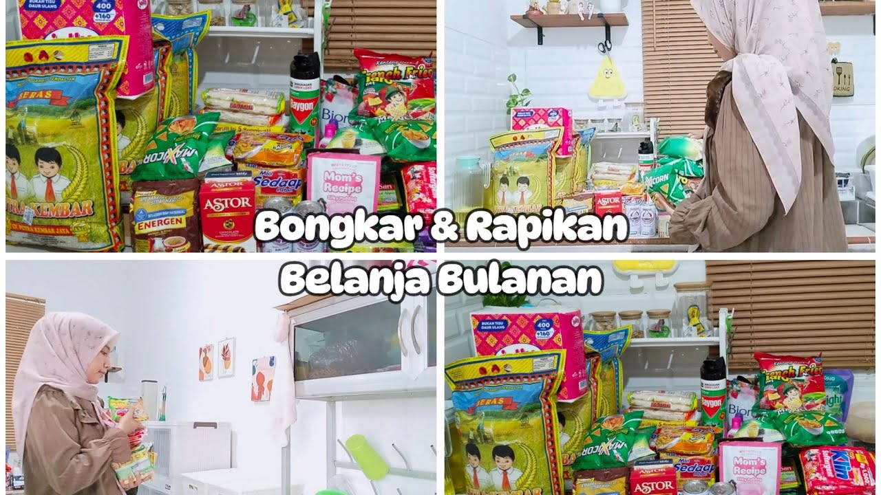 Kegiatan Ibu Rumah Tangga||Bongkar dan Rapikan Belanja Bulanan