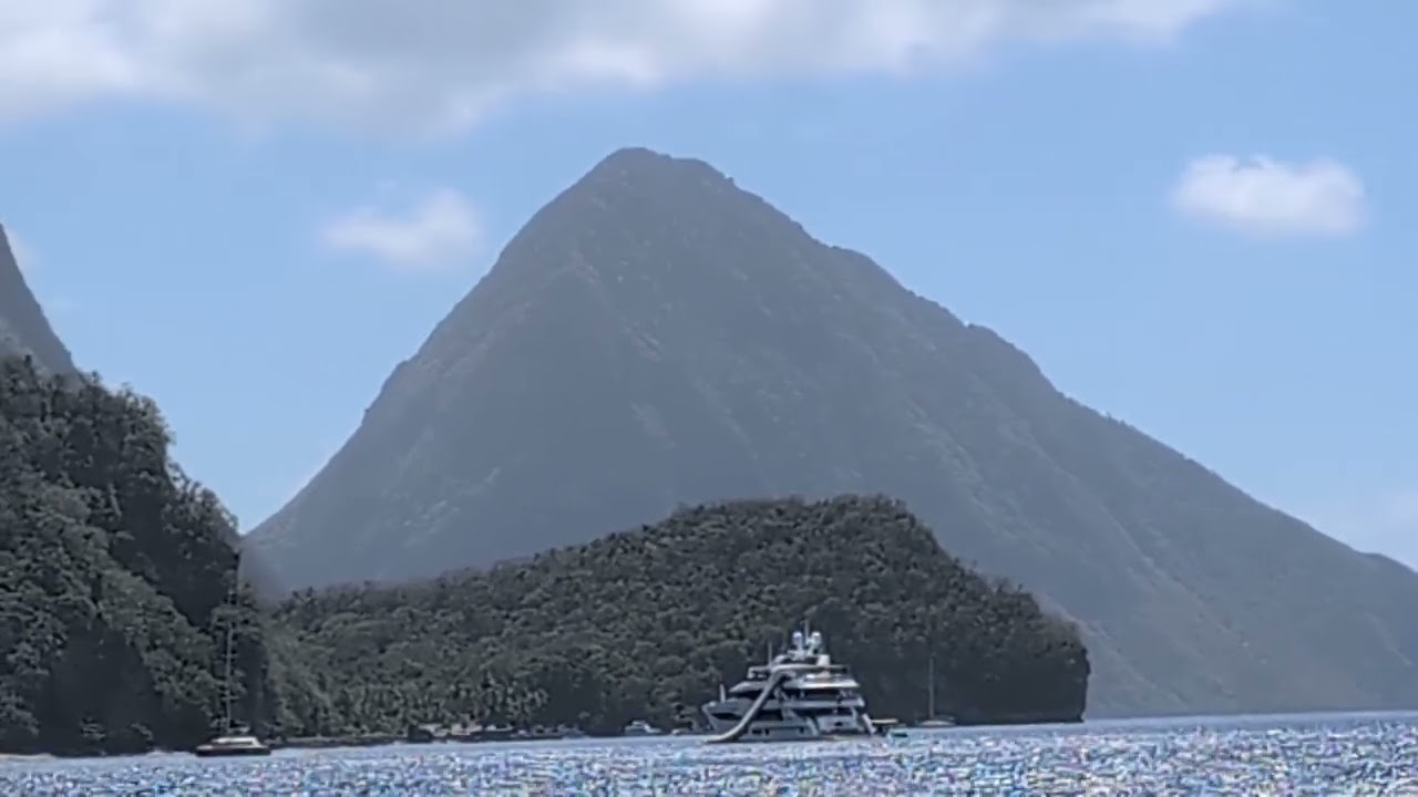 Pitons   St Lucia   View from Catamaran