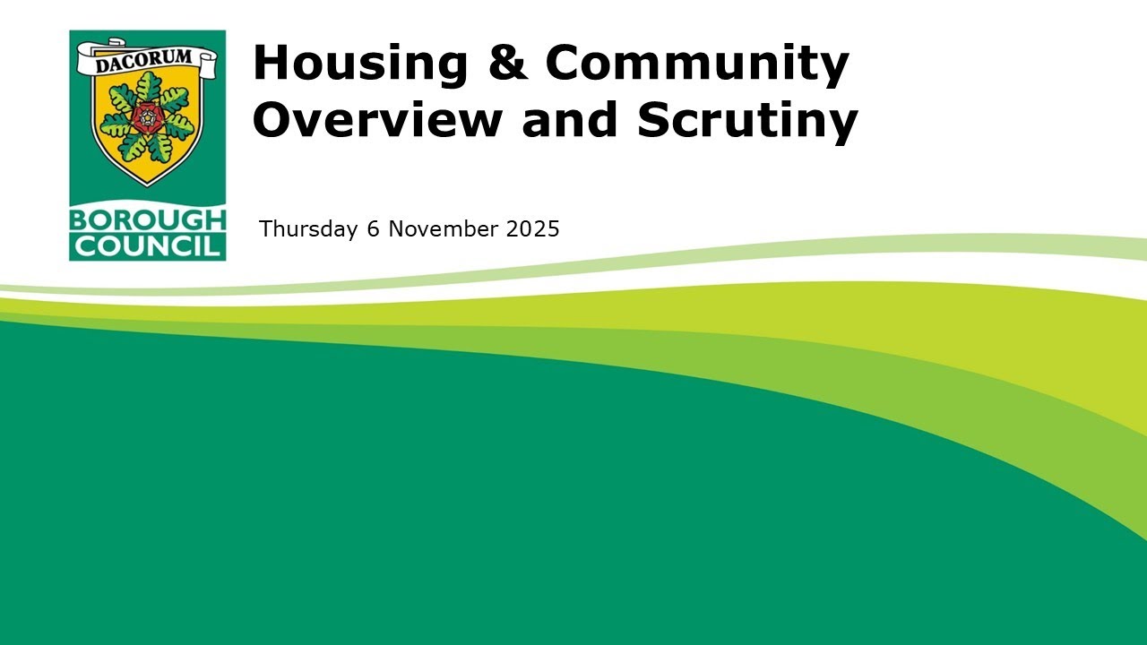 Thursday 6 November 2025 Housing and Community Overview and Scrutiny