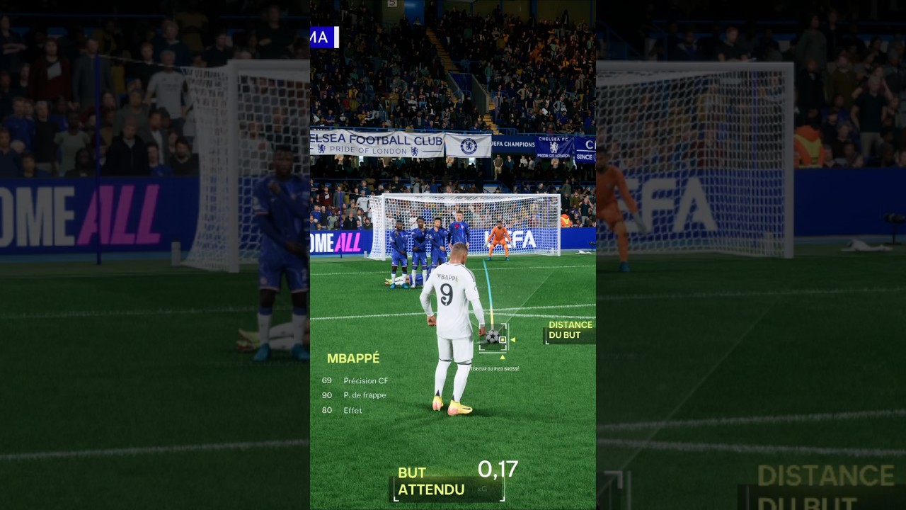 FC 25 Tuto coup franc au milieu et en puissance #fc25 #eafc25 #realmadrid #mbappe