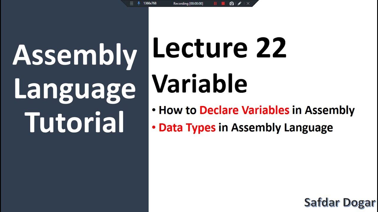 how to declare variable in assembly language | Defining Data and Variable in Assembly Language - 22