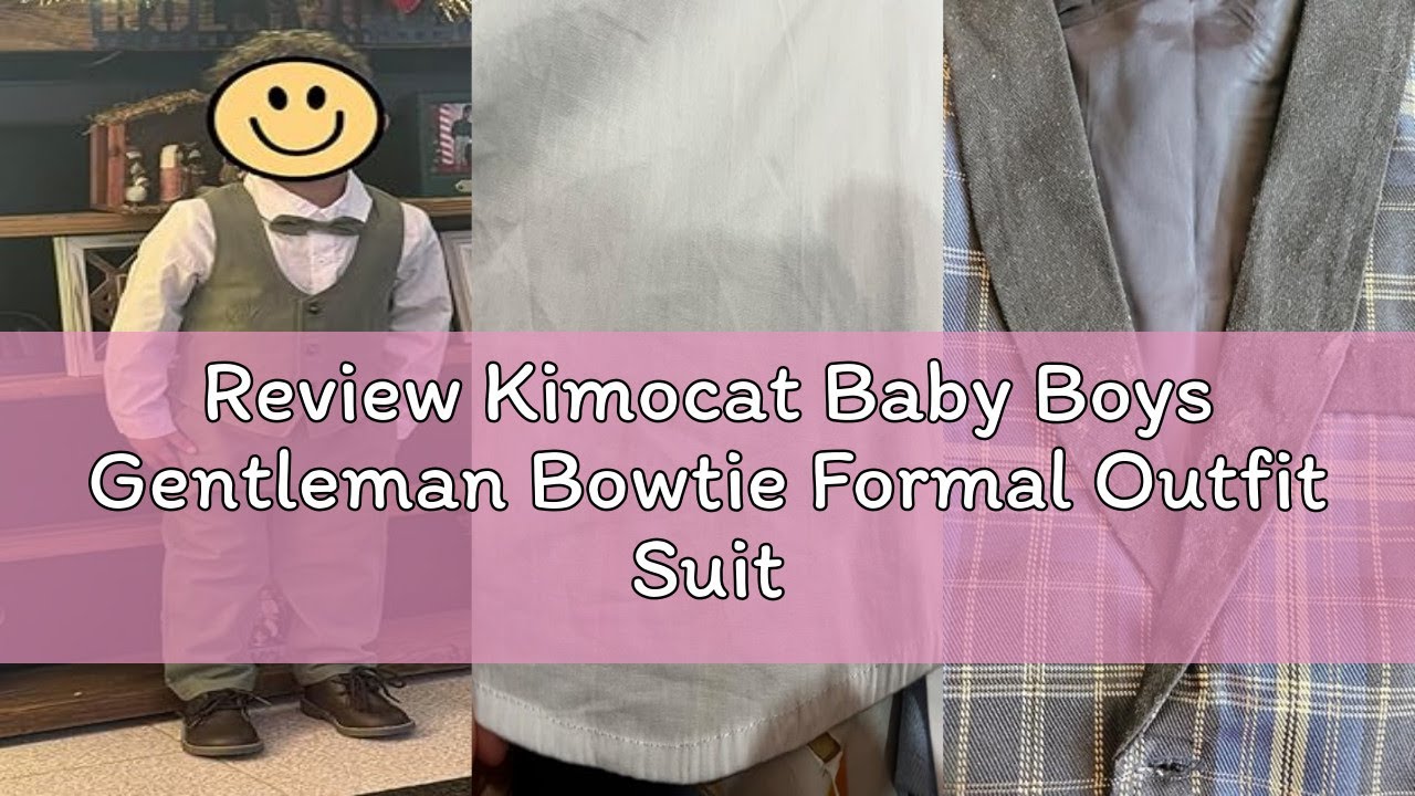 Review Kimocat Baby Boys Gentleman Bowtie Formal Outfit Suits Tuxedo Vest Wedding Party Suit