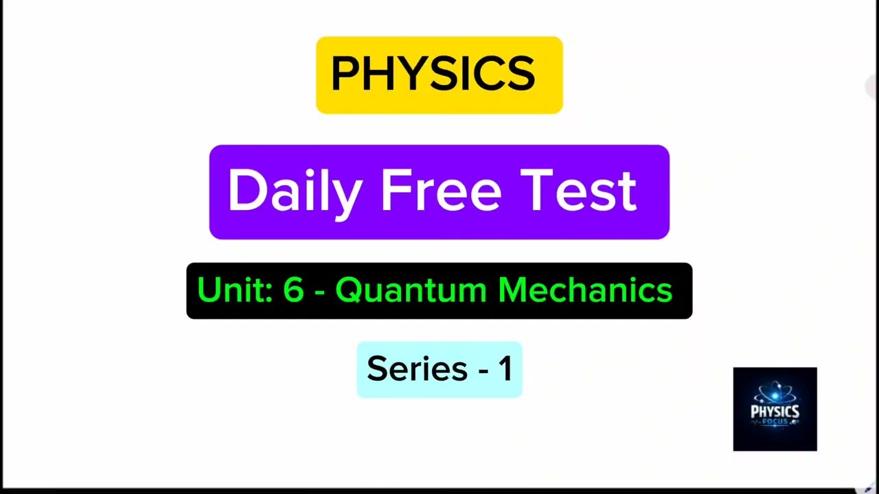 UG TRB Physics | Unit 6 | Test series -1