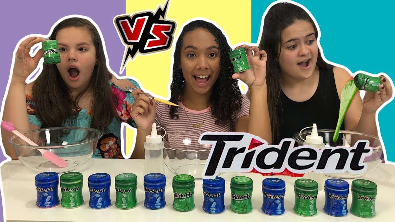 NÃO ESCOLHA O TRIDENT ERRADO! SLIME CHALLENGE (Ft. Diário da Carol e Manuzinha Star)
