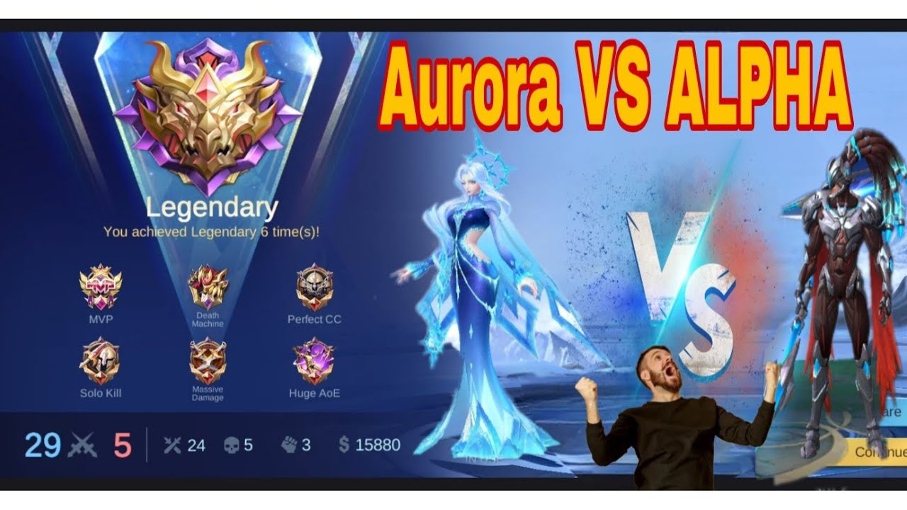 Aurora VS ALPHA match fight 😱😱 zero to hero challenge 🥳🥳 #mobilelegends #mobilelegends R.m gamer