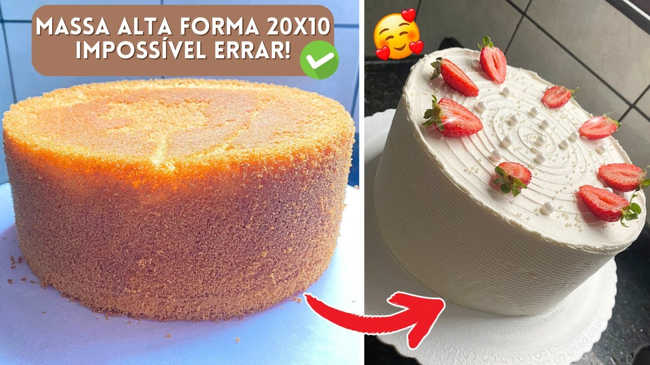✨BOLO ALTÍSSIMO SEM FALHAS: Descubra ☝️ a MASSA MÁGICA para Bolos IMPECÁVEIS (FORMA 20X10)