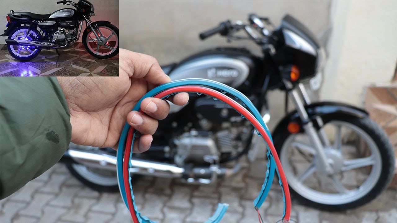 Red blue neon wheel lights