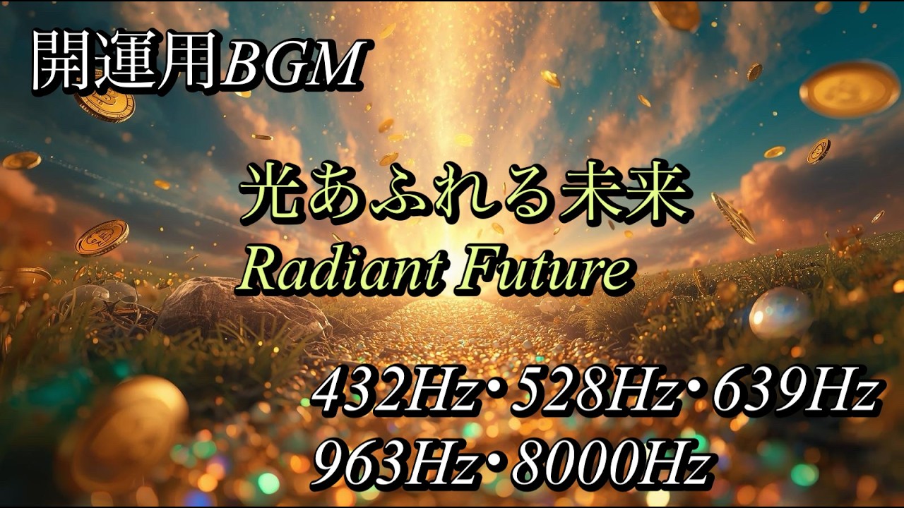 【幸運用BGM】【432Hz+528Hz+639Hz+963Hz+8000Hz】BGM that brings good luck|幸運を呼ぶBGM|Radiant Future
