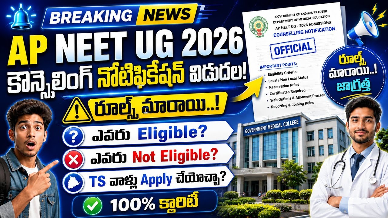 NEET UG 2026 | AP COUNSELING REGISTRATION NOTIFICATION | VISION UPDATE 