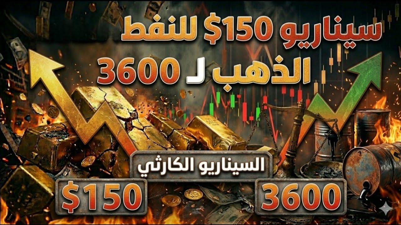 هل ينهار الذهب لـ 3600 دولار؟ السيناريو الصادم لو وصل النفط لـ 150 دولار