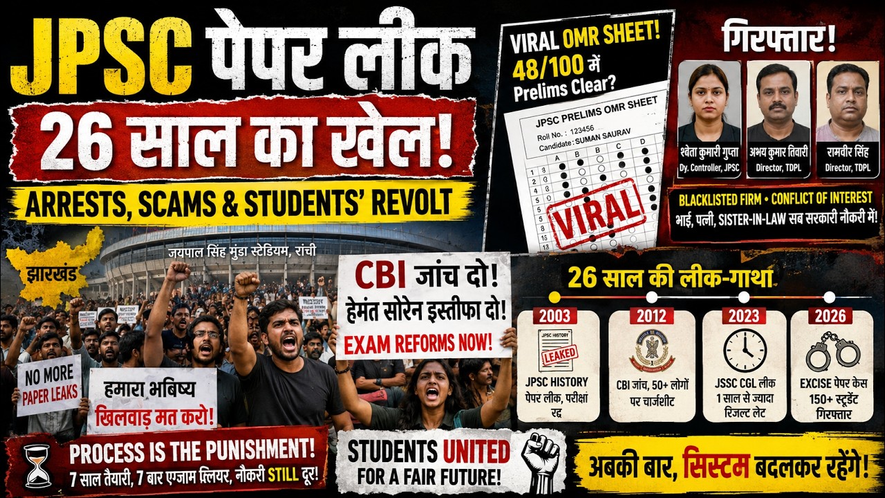 🔥 JPSC Scam 2026: Viral OMR Sheet से मचा बवाल | Chairman Resigns | Students Protest | Full Story