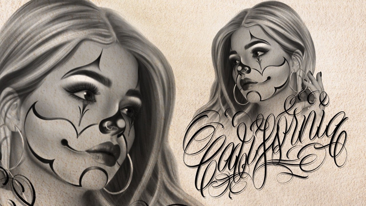= CALIFORNIA & PAYASA = Chicano Lettering - FULL PROCESS (Procreate)