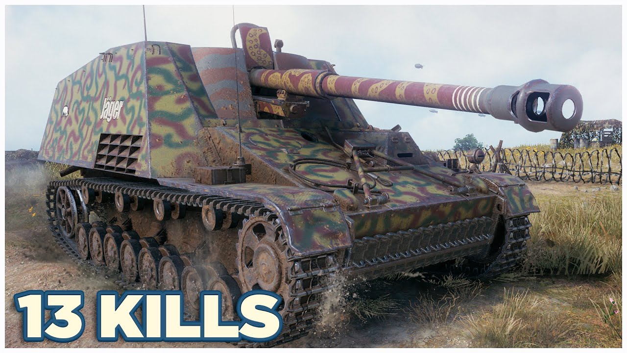 Nashorn • 13 ФРАГОВ • WoT Gameplay