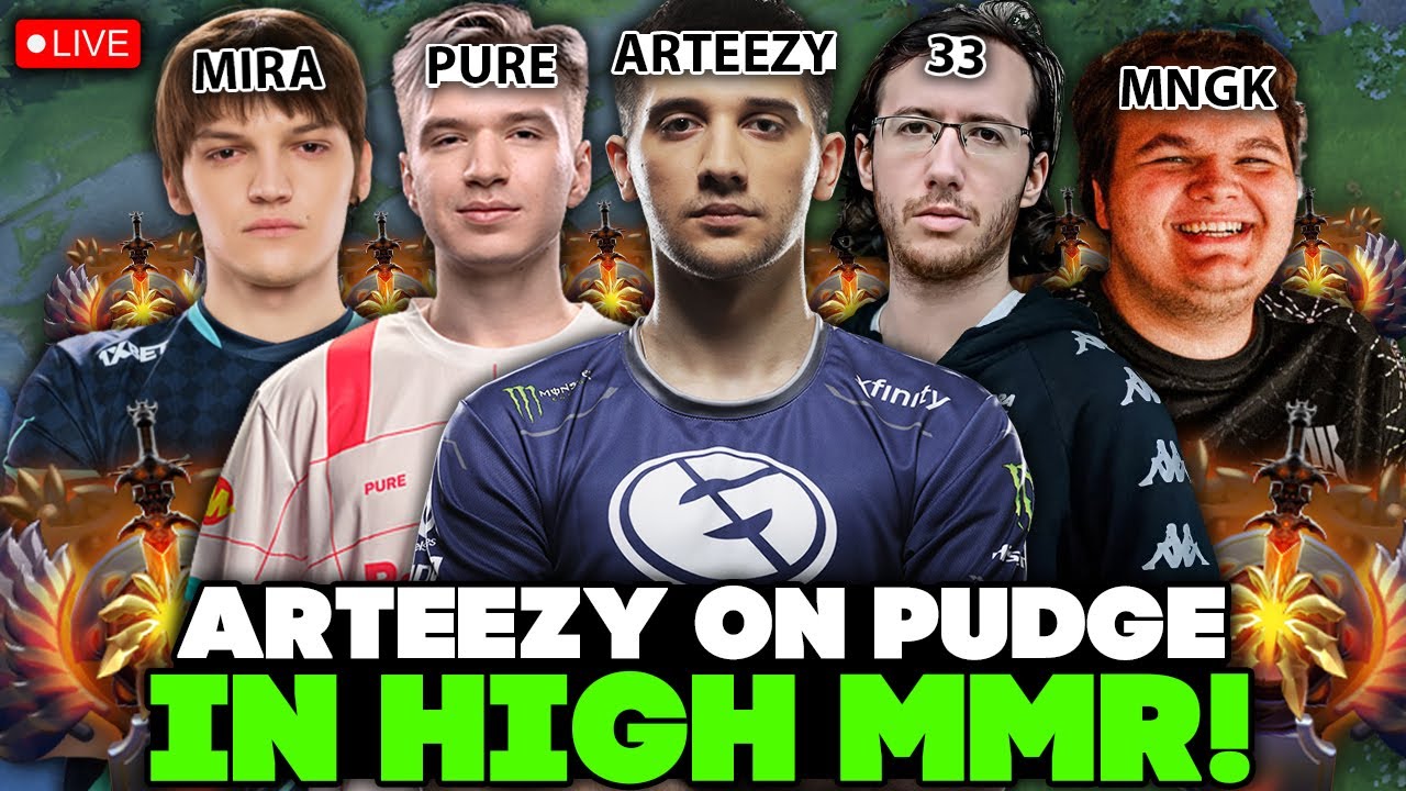 ARTEEZY on PUDGE with TOP 4 RANK PURE and WHITEMON vs 33, MIRA and MANGEKYOU