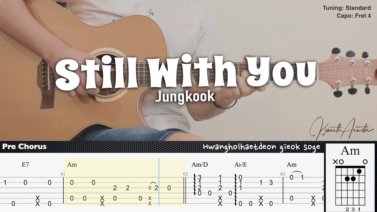 Still With You - Jungkook | Fingerstyle Guitar | TAB + Chords + Lyrics