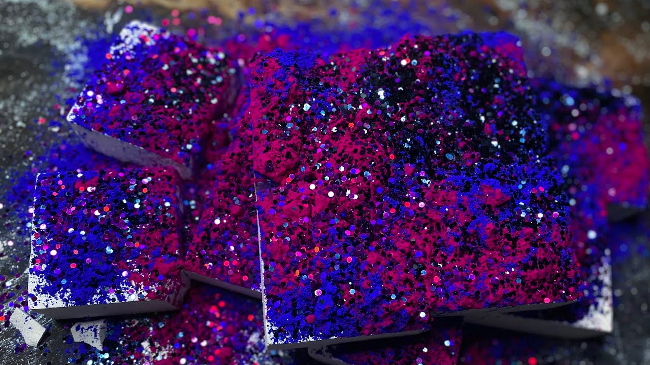 C1 Fresh Blocks topped with Pink and Blur Holi Powder| Please Subscribe