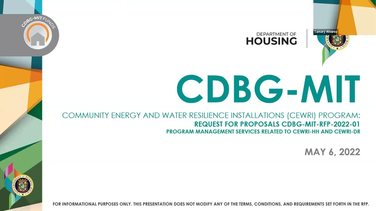 Bid Opening: CDBG-MIT-RFP-2022-01 | Program Management Services related to the CEWRI HH and CEWRI DR