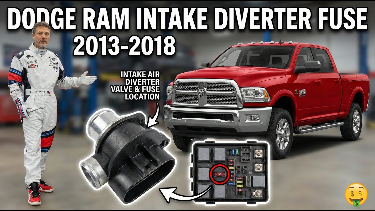 Расположение предохранителя клапана переключения впускного воздуха DODGE RAM (2013-2018)