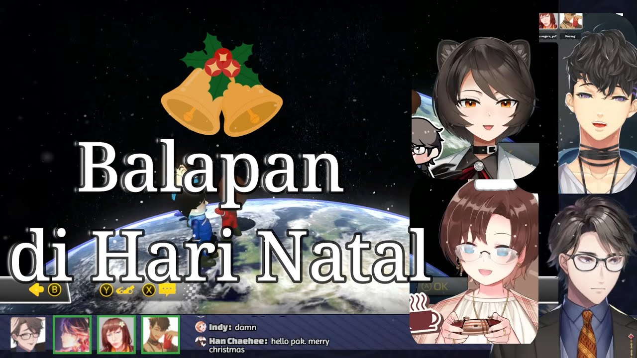 Taka, Hana, Reza dan Hyona saat Hari Natal【NIJISANJI】