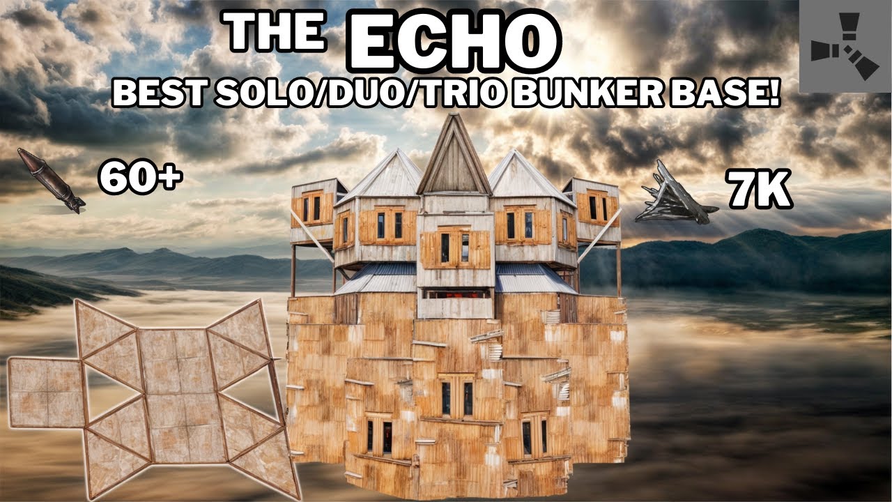 THE ECHO&bull;BEST SOLO/DUO/TRIO BUNKER BASE DESIGN&bull;CHEAP&bull;OPEN CORE&bull;LOW UPKEEP&bull;WIDEGAP&bull;RUSTBASE 2024