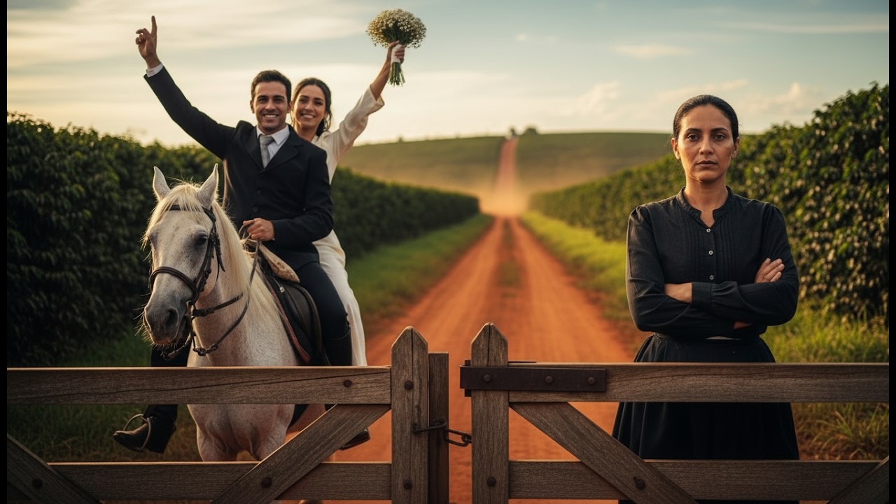 O barão cavalgava sorridente com a noiva… até cruzar com a ex-esposa humilhada na fazenda ao lado.