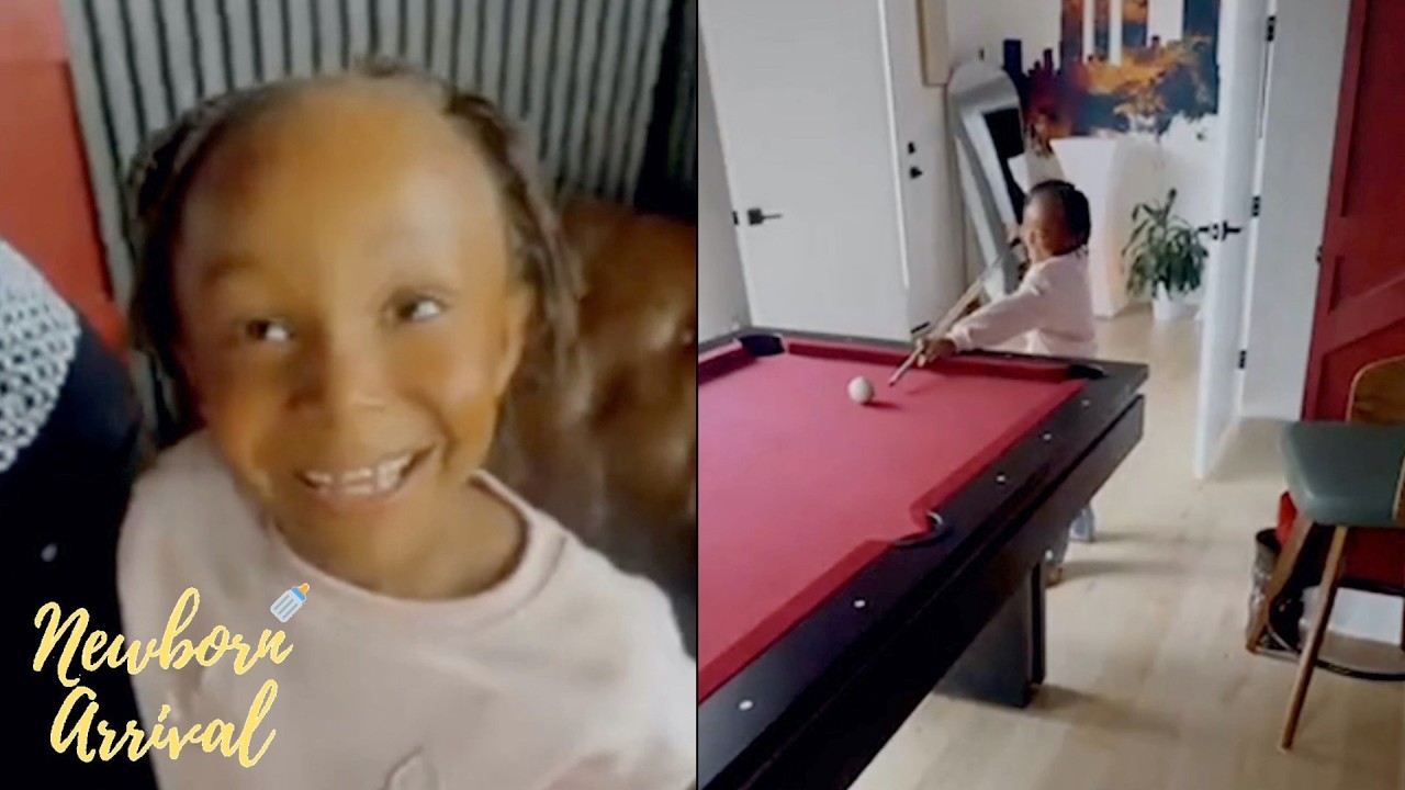 Martell Holt & Melody Shari's Daughter Sugar Mama Shows Off Her Pool Skills During Spring Break! 🎱