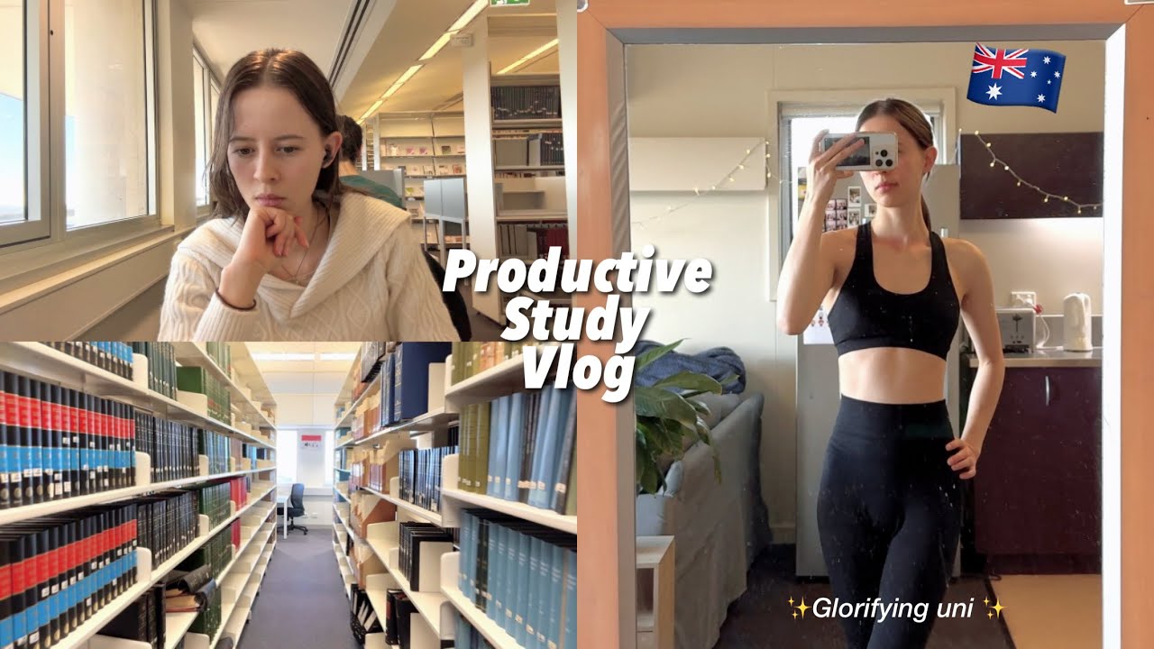 day in the life of a uni student in Australia🇦🇺🖇️ productive studying, cleaning, shopping 