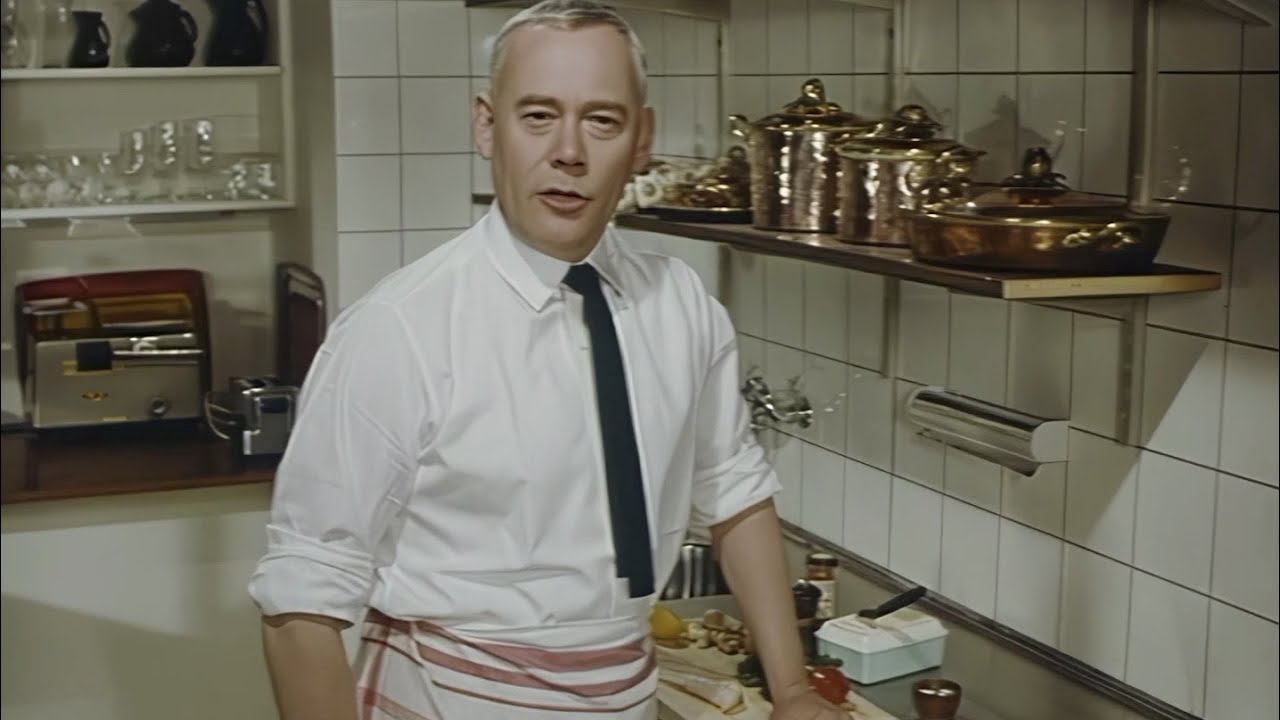 Tore Wretman lagar fisk i Operakällarens provkök (1966)